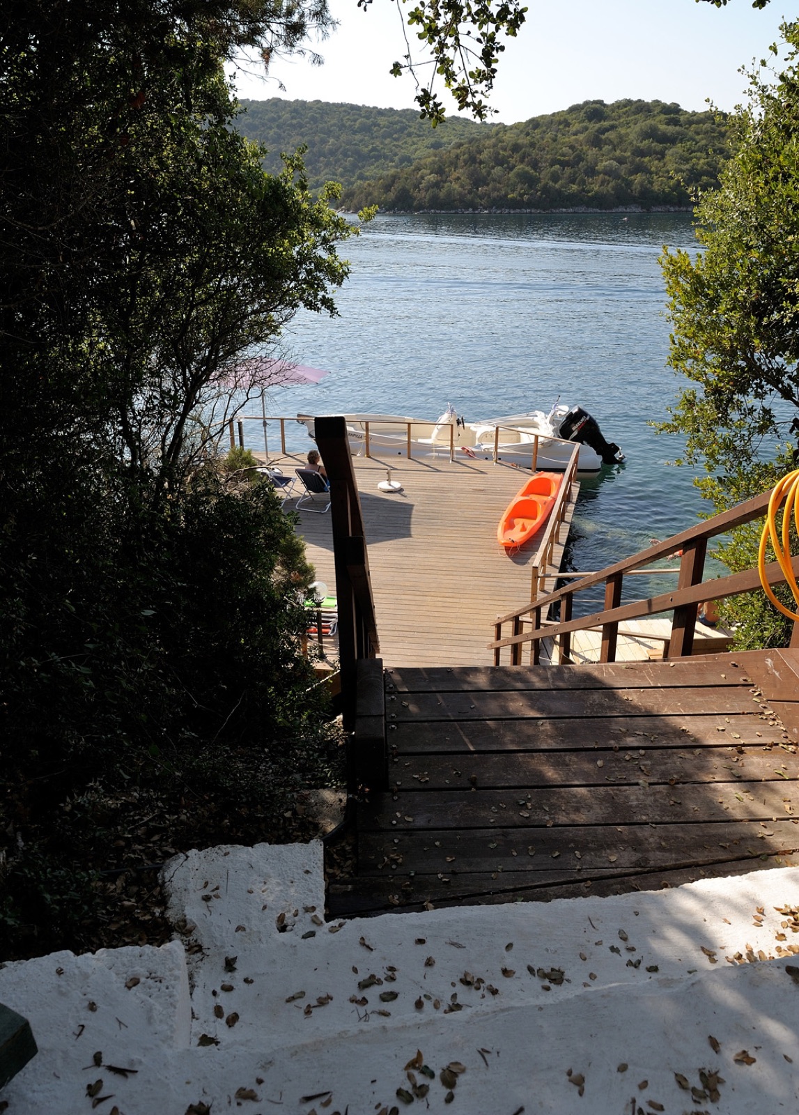 Private swimming deck and dock at Sivota Villa